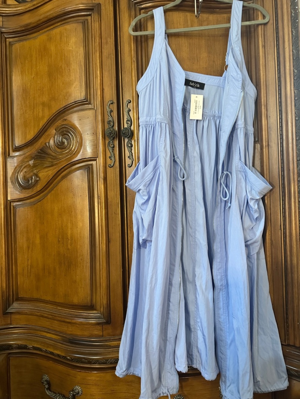 NEW fab'rik Free Fall Dalton Utility Light Lavender Sleeveless Midi Dress Small - Picture 12 of 16
